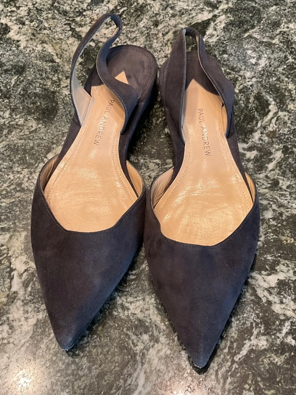 Paul Andrew Black suede sling back espadrille. Size 6.5